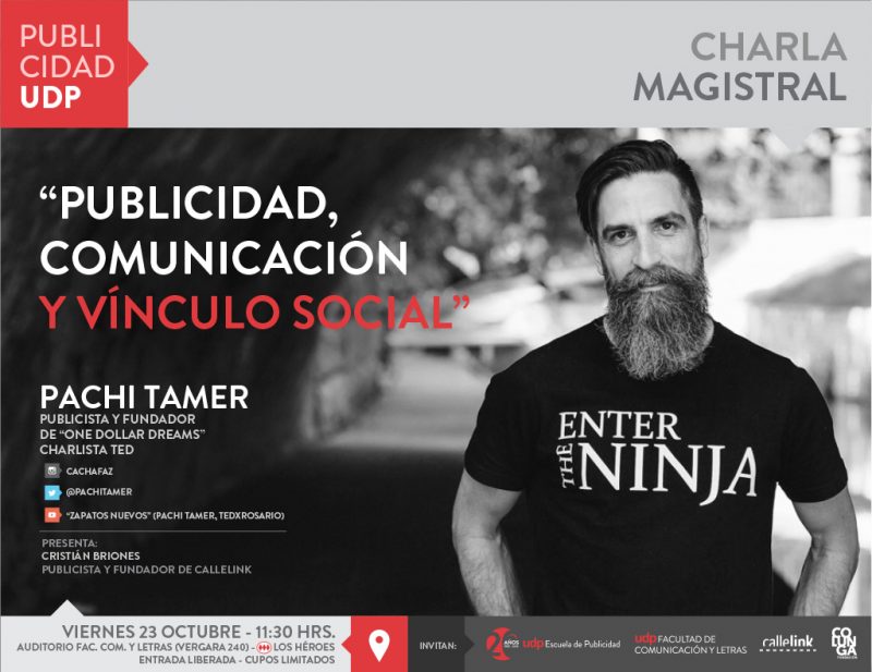 Pachi Tamer dictará charla en Escuela de Publicidad UDP